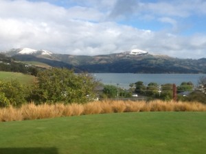 L'abri view over garden to Takamatua Bay