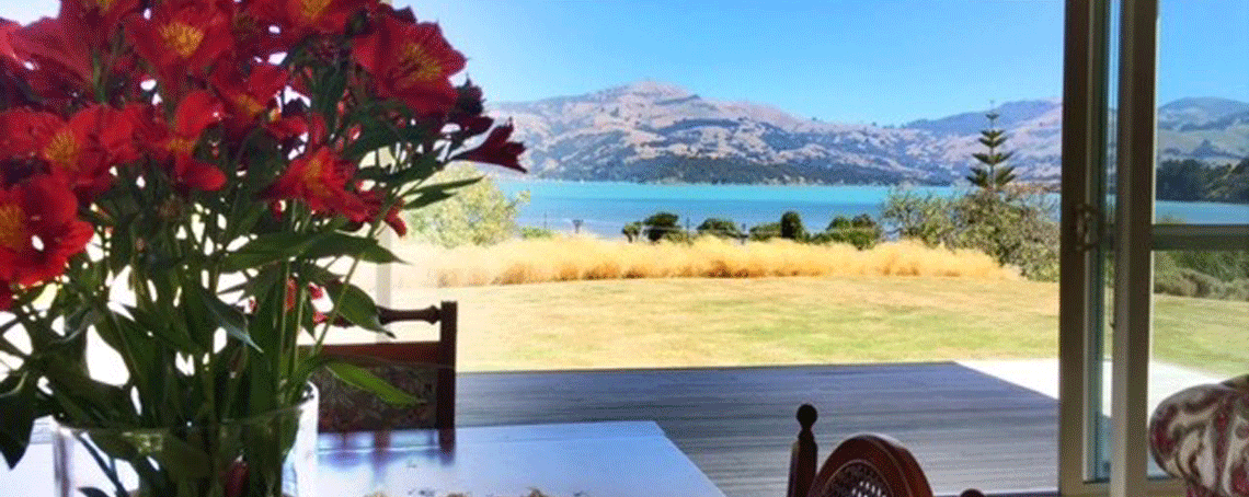 The views of Akaroa Harbour from the house.